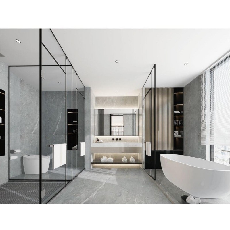 Αερο Mez Γκρίζα Μαρμάρινο Worktop 18mm πάχος Μαρμάρινο Worktop δημοφιλής Γκρίζα ματαιοδοξία