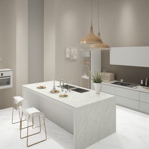 Book Match Pattern Quartz Surface Passerby Series with Less Than 0.05% Water Absorption Long-Lasting