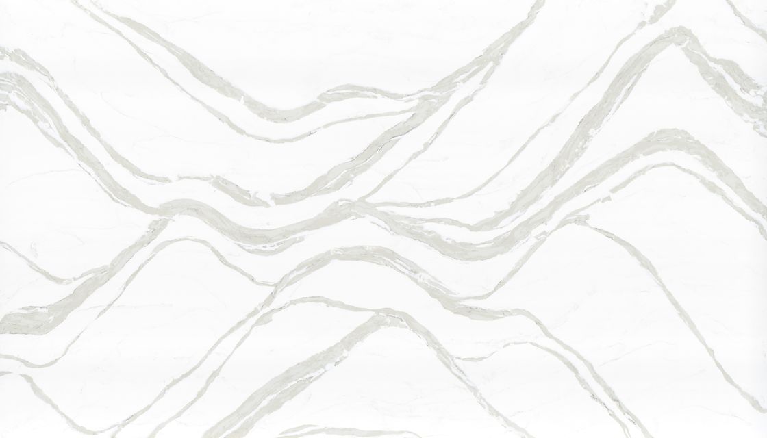 OLK7528 Επιφάνειες από χαλαζία, αγαπημένες των εργολάβων και χονδρεμπόρων, σε στυλ φυσικής πέτρας Big Wave