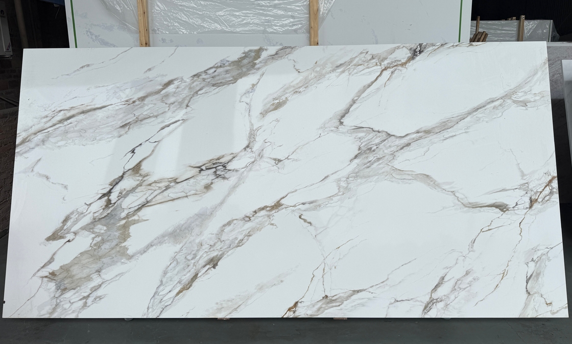OLK1003G Calacatta Gold Νέα Συλλογή Vain To Full Body Τυπωμένο Πλακάκι Χαλαζία Τεχνολογία Εκτύπωσης Inkjet HD